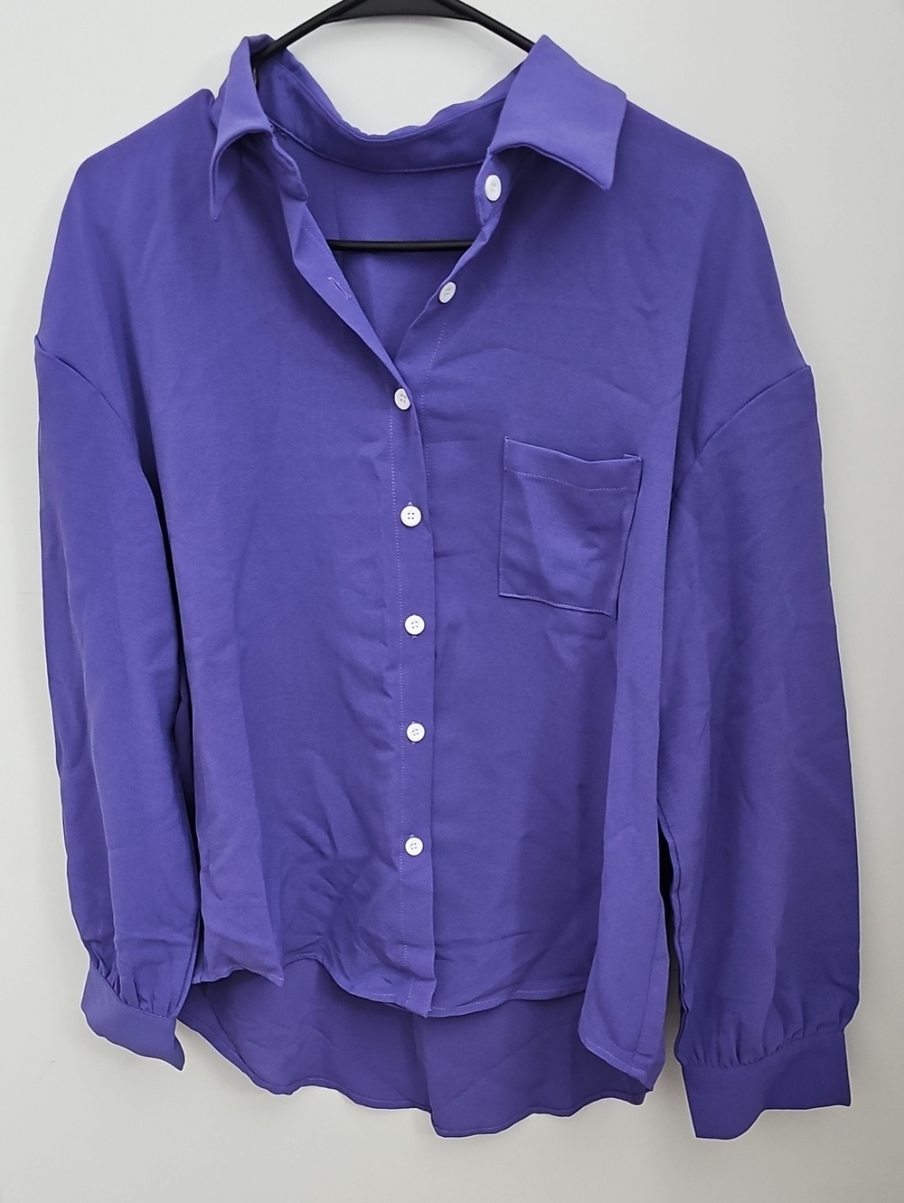 Women’s Relaxed Button-Down Shirt - Purple